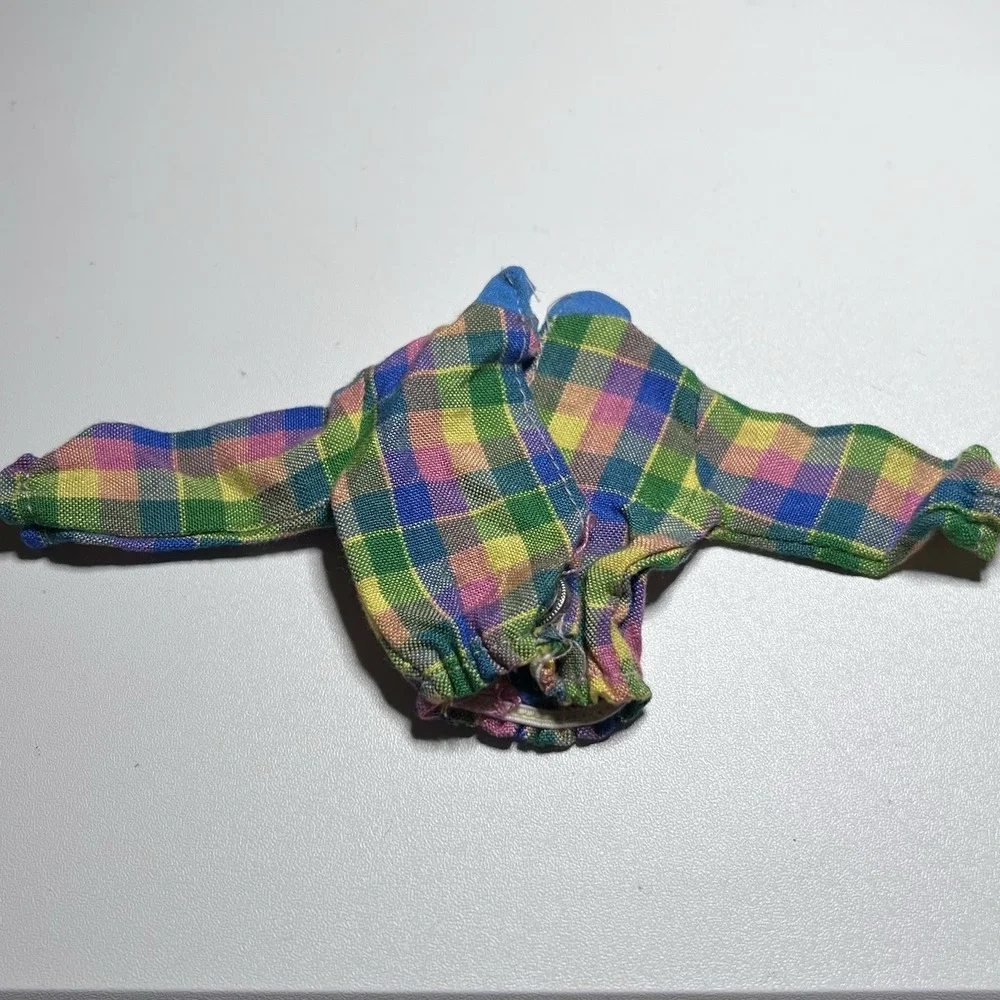 Vtg Colorful Plaid Long-Sleeved Fashion Doll Top 11